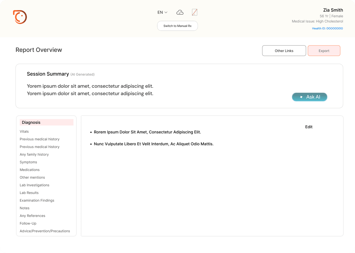 Adicare platform — Smart Reports